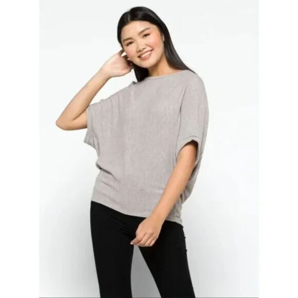 Michael Stars Ellie Elbow Sleeve Top in Gray | Size S - Picture 1 of 6